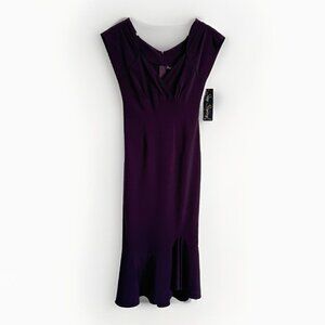 Stop Staring Sheath Dress Sz Small Deep Purple Whimsigoth Empire Waist Coquette